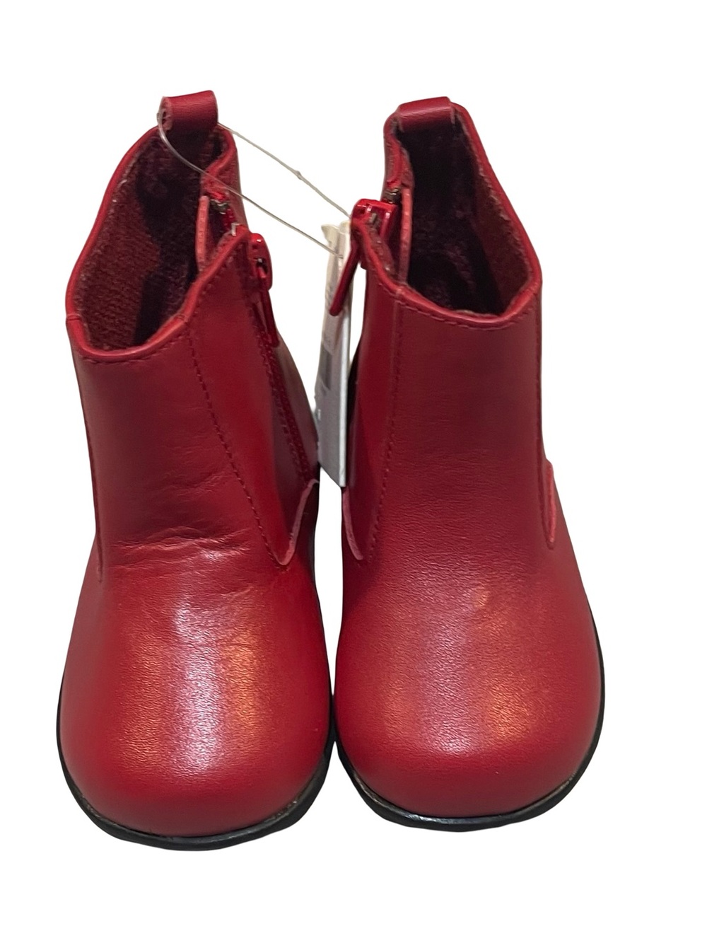 NWT Janie and Jack London Town Red Zip Ankle Boots 4